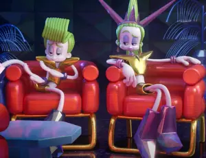 Velvet and Veneer being interviewed.