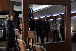 Garrett meeting the other agents in the agency's hunt for the Clairvoyant.