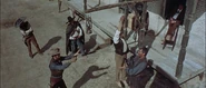 Rubio tossing his boss's rifle to him for the last time