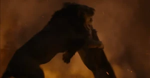 Scar and Simba fight to the death during their final battle