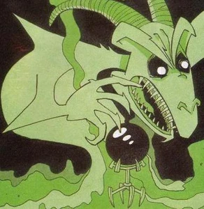 The Dark One (the Evil One's alternate form) being summoned from the Dark Orb.