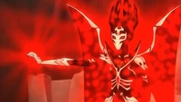 Necrafa tosses the codex into the portal.