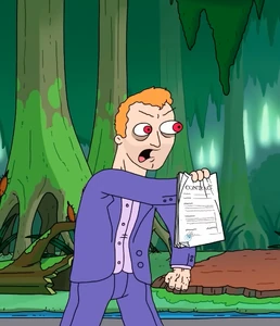 RexSF3.png (1.48 MB) Rex showing Mr. Frog the contract proving he's been replaced moments before his death.