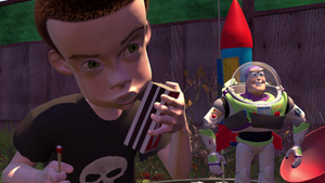 Sid prepares to blow up Buzz