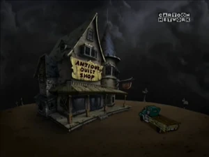 The house and the shop belonging to the Stitch Sisters.