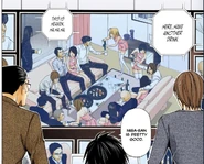 The eight men are invited into a party.