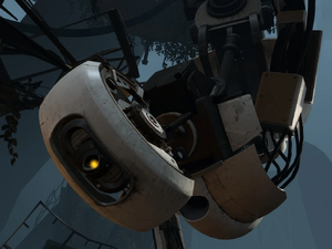 GLaDOS stare at Chell.