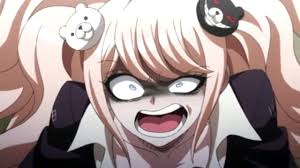 Junko screaming at the survivors.