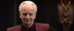 Palpation's evil grin after revealing himself to Anakin.