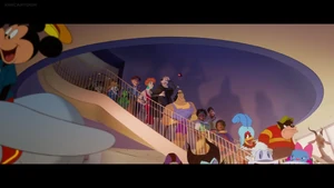 DOR-15 right next to Bowler Hat Guy in Once Upon a Studio, being her first appearance in over 15 years.