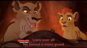 Zira singing "Lions Over all"