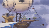 The Magician Escaping on his airship