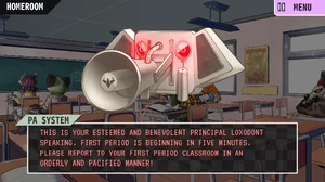 Speaking through the intercom in Lovers of Aether.