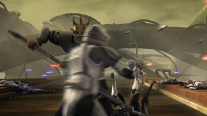 Savage slaughtering Clone Commander Trauma and his team of Clones.