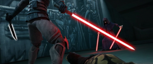 Maul faces his former Master after his brother's death.