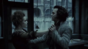 Lovett and Sweeney dancing during "A Little Priest".