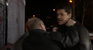 Phil lashes out at Dan when the latter makes it clear that he will not sell his co-ownership of the pub back to him (2000).