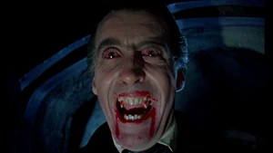 Dracula showing his true demonic nature - "Horror of Dracula", 1958