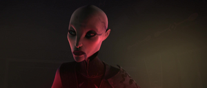 Ventress continues searching for the hidden Kage leader in the cabin.