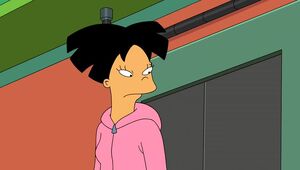 Bender in Amy's body in the episode "The Prisoner Of Benda".