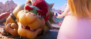 Bowser pathetically and foolishly begs Princess Peach to give him another chance (still not getting that she doesn't ever want to be with him), which she rightfully refuses.
