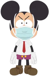 Mickey with his mask.