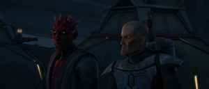 Maul and Vizsla discussing their plan.