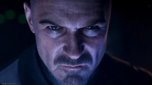 An enraged Dorne after learning of Kagan's arrest, his evil angry stare.