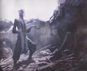 Concept art of Ebony Maw in Infinity War.