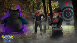 Team GO Rocket Grunts with a Shadow Snorlax.