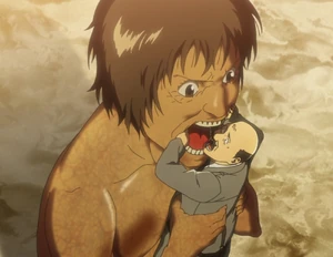 Gross is eaten.png (1.38 MB) Gross struggling for his life, despite knowing it is too late to escape the clutches of the Titan.