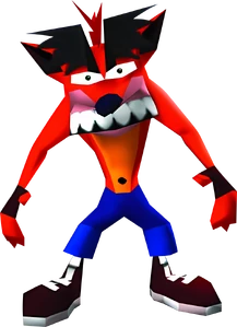 Fake Crash's promotional design from Crash Bandicoot 2: N-Tranced