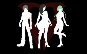 Cinder, Emerald, and Mercury's silhouettes.
