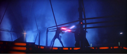 Skywalker quickly recovered and advanced, engaging in an aggressive string of attacks as Vader retreated.