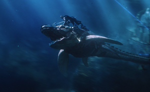 Orm riding Tylosaurus