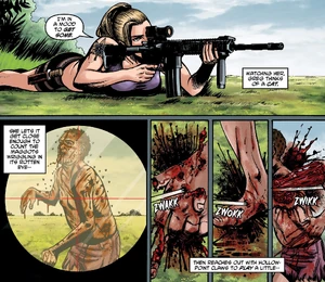 Steve needlessly torturing a diseased Crossed for the sexual thrill.