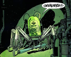 Herman in his robot armor