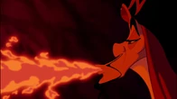 Jafar breathing fire.