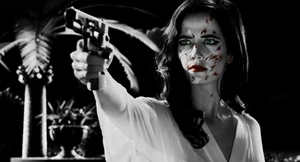Ava Lord with a gun.