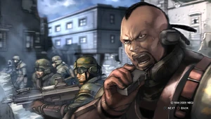 Bruce and G Corporation soldiers in his Tekken 6 prologue.
