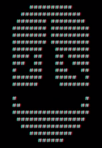 The face-like text art that appears in the ECKVA database, possibly resembling the entity.