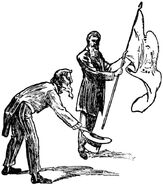 Leopold tricking the United States in the form of Uncle Sam into recognising his flag.