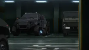 Poe and Ranpo changing the engine of a car.