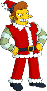 Snake Jailbird as Santa Claus.