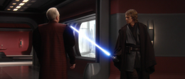 Skywalker realizes that Palpatine is the Sith Lord they had been searching for.