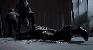 Meg rips the Clöyne's head off as it attacks one last time