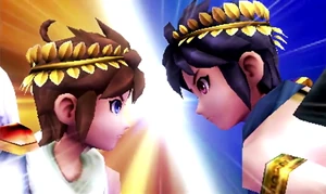 Dark Pit facing against Pit in Kid Icarus Uprising.
