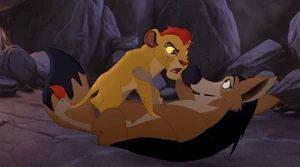 Kion pinning down Reirei.