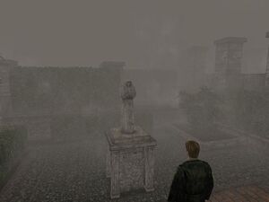 A praying statue of Jennifer Carroll found in Rosewater Park within Silent Hill.