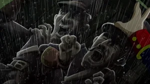 Two bodies of royalty soldiers dried by the suction of their blood made by El Chupacabras.